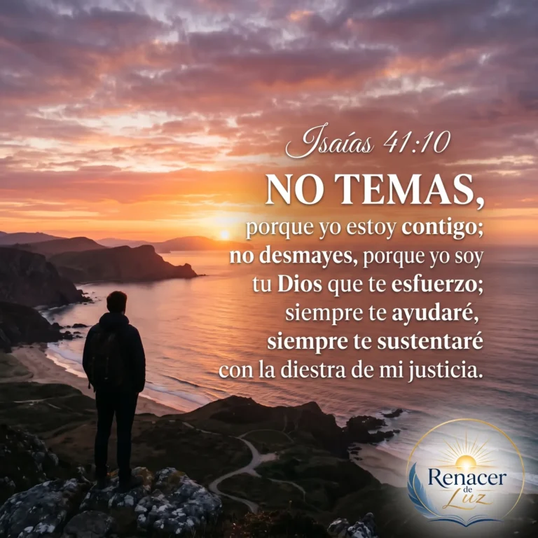 La promesa de su presencia (Isaías 41:10) versiculo en renacer de luz